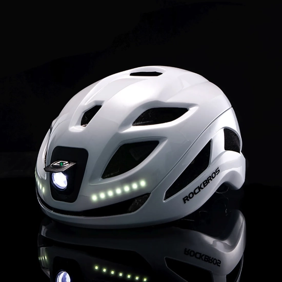 ROCKBROS Kask rowerowy ze zintegrowanym oświetleniem wielokierunkowym