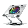 WOZINSKY Podstawka chłodząca z obrotem 360 pod laptop tablet RGB - srebrna