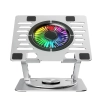 WOZINSKY Podstawka chłodząca z obrotem 360 pod laptop tablet RGB - srebrna