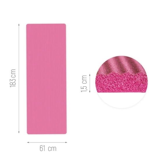 WOZINSKY Mata gimnastyczna do ćwiczeń fitness jogi gruba 183 x 61 x 1.5 cm