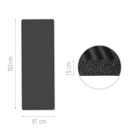 WOZINSKY Mata gimnastyczna do ćwiczeń fitness jogi gruba 183 x 61 x 1.5 cm