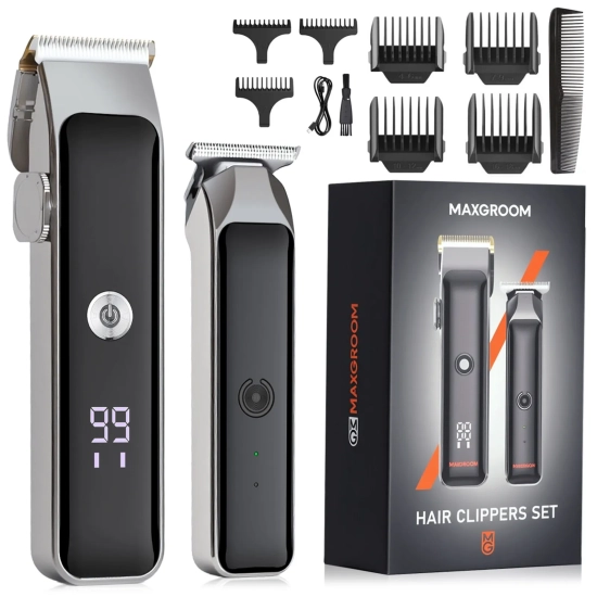 MAXGROOM Maszynka do strzyżenia z trymerem 7 nasadek LED USB-C - zestaw