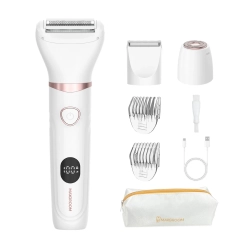 MAXGROOM Trymer damski 3w1 wodoodporny do ciała twarzy bikini biały