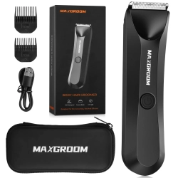 MAXGROOM Trymer wielofunkcyjny wodoodporny z lampką LED 2 nasadki USB-C