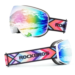 ROCKBROS Gogle narciarskie dla dzieci przeciwmgielne UV szara soczewka z