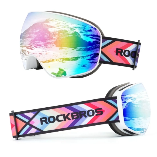 ROCKBROS Gogle narciarskie dla dzieci przeciwmgielne UV szara soczewka z