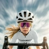 ROCKBROS Okulary rowerowe polaryzowane czerwone soczewki z matową biała