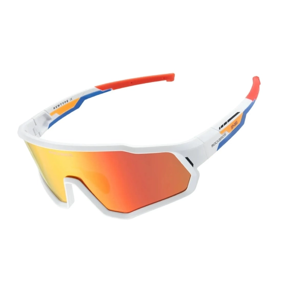 ROCKBROS Okulary rowerowe polaryzowane czerwone soczewki z matową biała