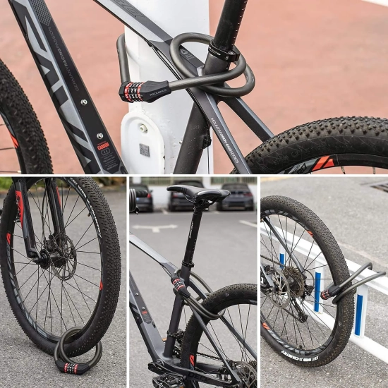 ROCKBROS Zapięcie rowerowe na szyfr 5-cyfrowy z linką stalową 180 cm