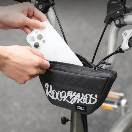 ROCKBROS Torba rowerowa na kierownicę trapezoidalna 0.7 l - czarna