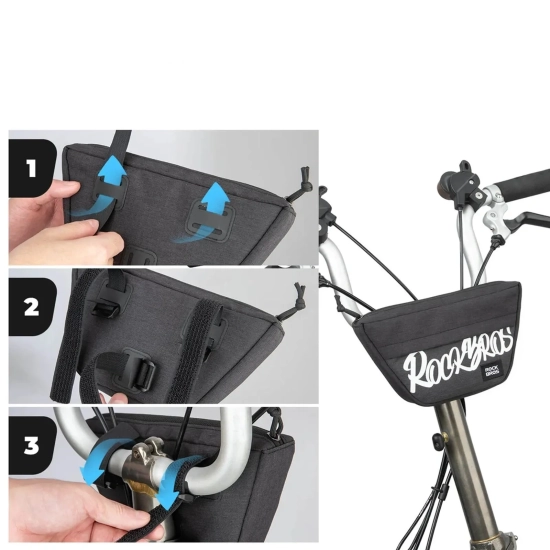 ROCKBROS Torba rowerowa na kierownicę trapezoidalna 0.7 l - czarna