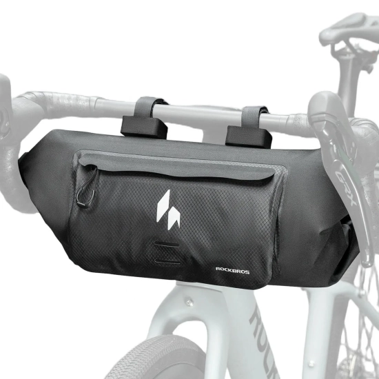 ROCKBROS Torba sakwa rowerowa na kierownicę wodoodporna 8 l - czarna