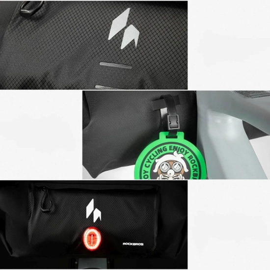 ROCKBROS Torba sakwa rowerowa na kierownicę wodoodporna 8 l - czarna