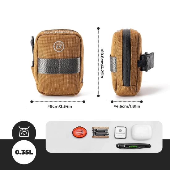 ROCKBROS Torba rowerowa podsiodłowa 0.35 l - brązowa