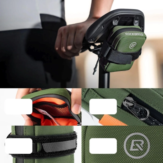 ROCKBROS Torba rowerowa podsiodłowa 0.35 l - zielona