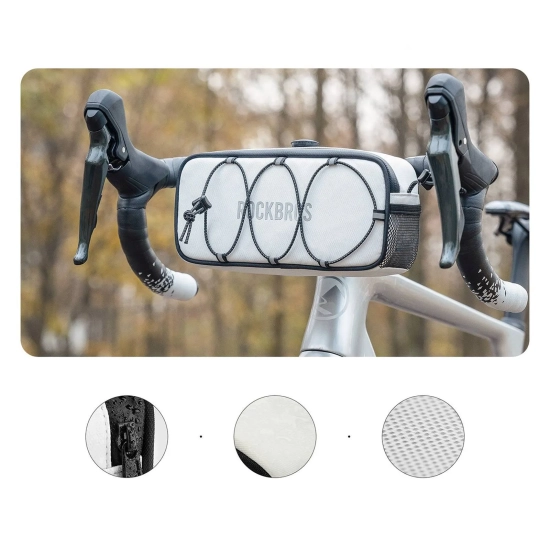 ROCKBROS Torba sakwa rowerowa na kierownicę wodoodporna 1.9 l - biała