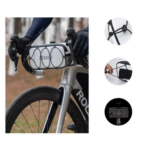 ROCKBROS Torba sakwa rowerowa na kierownicę wodoodporna 1.9 l - biała