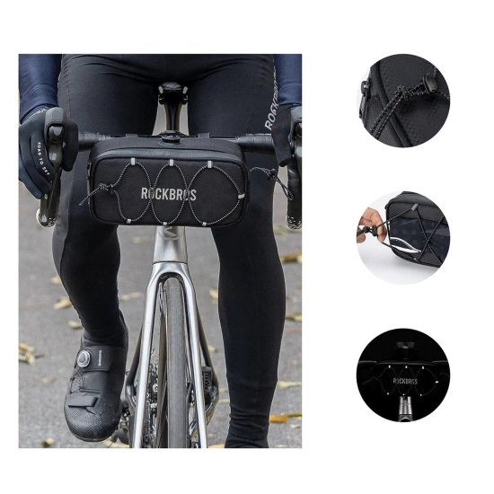 ROCKBROS Torba sakwa rowerowa na kierownicę wodoodporna 1.9 l - czarna