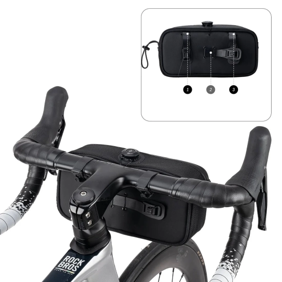 ROCKBROS Torba sakwa rowerowa na kierownicę wodoodporna 1.9 l - czarna