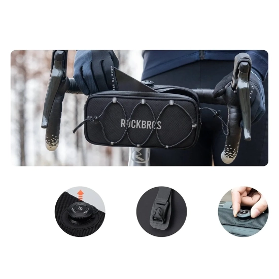 ROCKBROS Torba sakwa rowerowa na kierownicę wodoodporna 1.9 l - czarna