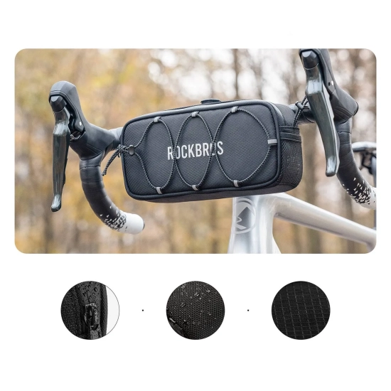 ROCKBROS Torba sakwa rowerowa na kierownicę wodoodporna 1.9 l - czarna