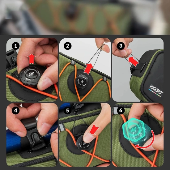 ROCKBROS Torba rowerowa pod ramę wodoodporna 2 l - zielona