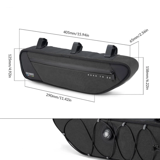 ROCKBROS Torba rowerowa pod ramę wodoodporna 2 l - czarna