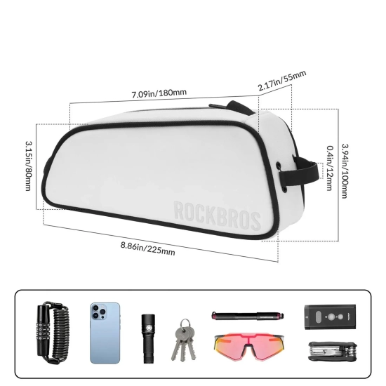 ROCKBROS Torba rowerowa na ramę wodoodporna 0.7 l - biała