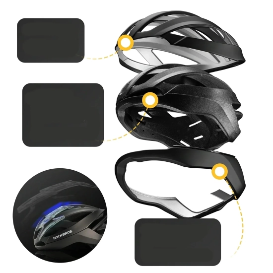 ROCKBROS Kask rowerowy z ramą wzmacniającą 58-62 cm - czarny