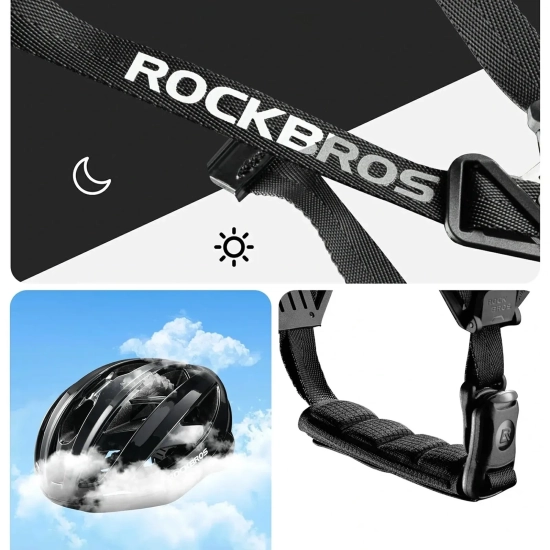 ROCKBROS Kask rowerowy z ramą wzmacniającą 58-62 cm - czarny