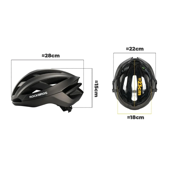 ROCKBROS Kask rowerowy z ramą wzmacniającą 58-62 cm - czarny