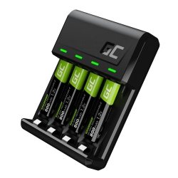 Zdjęcie główne produktu Ładowarka z akumulatorkami Green Cell GRSETGC02 4x AA 2000 mAh; wariant GRSETGC02, EAN 590781396