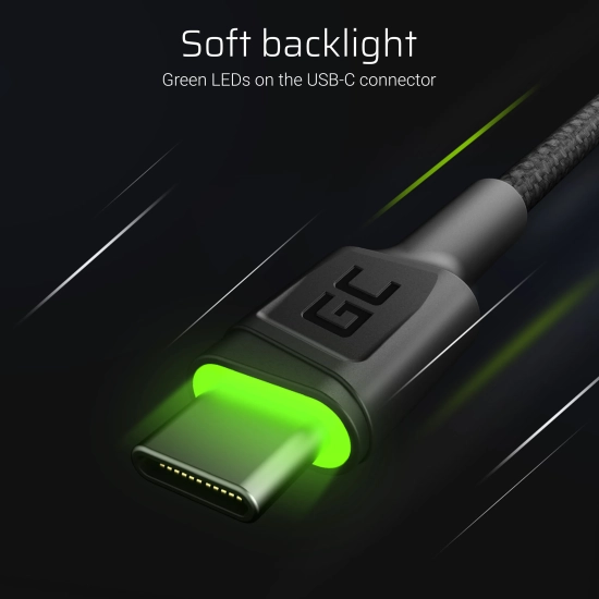 Green Cell Zestaw 3 kabli GC Ray USB-A–USB-C LED