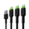 Zestaw 3 kabli Green Cell GC Ray USB-A–USB-C 120 cm LED – produkt w dokładnym wariancie wskazanym kodem KABGCSET02, zgod