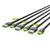 Green Cell Zestaw 3 kabli GC Ray USB-A–USB-C 120 cm LED