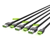 Green Cell Zestaw 3 kabli GC Ray USB-A–USB-C 200 cm LED