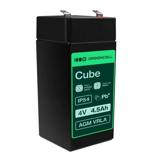 Akumulator Green Cell AGM36, wariant AGM VRLA 4 V 4,5 Ah, złącze Faston 187 (F1).