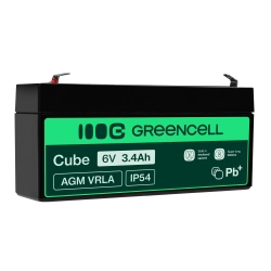 Akumulator Green Cell AGM38, wariant AGM VRLA 6 V 3,4 Ah, złącze Faston 187 (F1).
