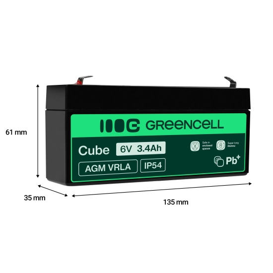 Green Cell Akumulator AGM38 6 V 3,4 Ah AGM