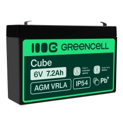 Akumulator Green Cell AGM39, wariant AGM VRLA 6 V 7,2 Ah, złącze Faston 187 (F1).