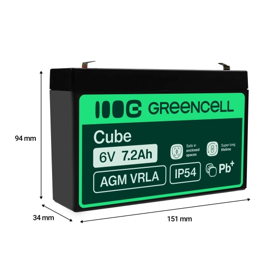 Green Cell Akumulator AGM39 6 V 7,2 Ah AGM