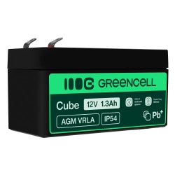 Akumulator Green Cell AGM41, wariant AGM VRLA 12 V 1,3 Ah, złącze Faston 187 (F1).
