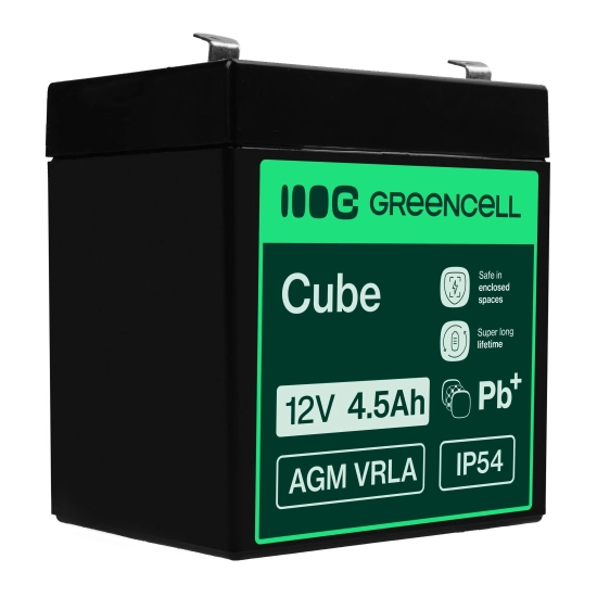 Akumulator Green Cell AGM44, wariant AGM VRLA 12 V 4,5 Ah, złącze Faston 250 (F2).