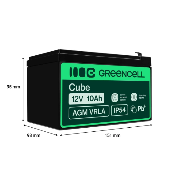 Akumulator Green Cell AGM48 12 V 10 Ah VRLA AGM F1