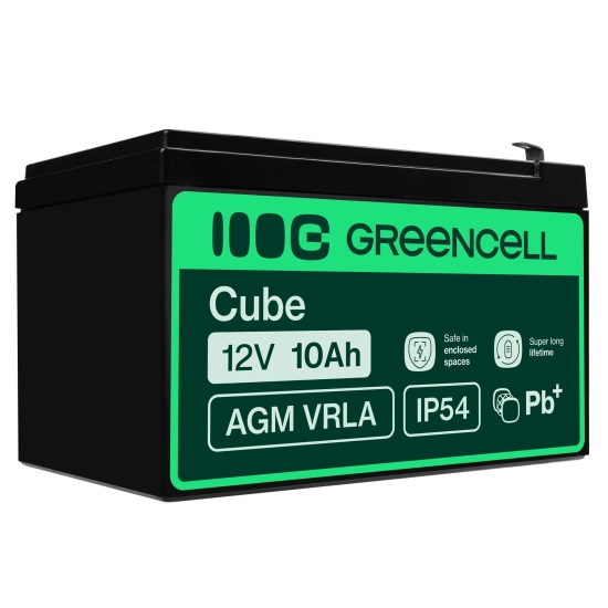 Akumulator Green Cell AGM48, wariant AGM VRLA 12 V 10 Ah, złącze Faston 250 (F2).