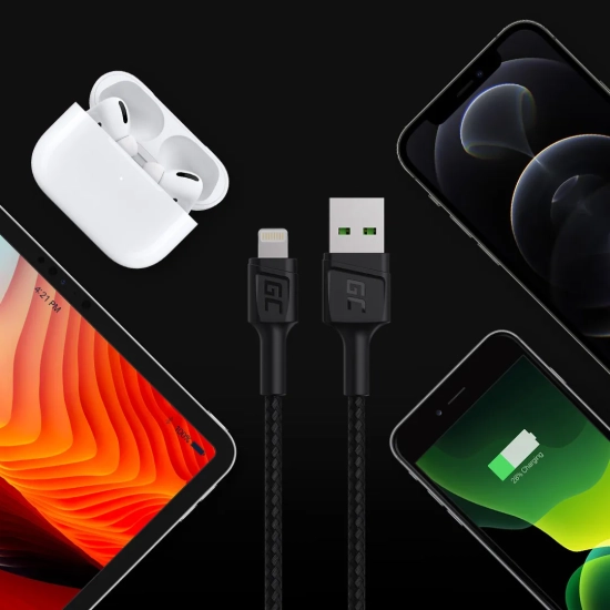 Green Cell Kabel PowerStream USB-A–Lightning 30 cm zielony