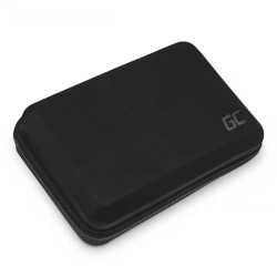 Czarny organizer Green Cell GC PowerCase CSGC01 na przewody i drobne akcesoria elektroniczne.