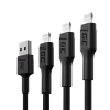 Zestaw 3 kabli Green Cell GC Ray USB-A–Lightning LED – produkt w dokładnym wariancie wskazanym kodem KABGCSET04, zgodny