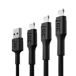 Zestaw 3 kabli Green Cell GC Ray USB-A–Lightning LED – produkt w dokładnym wariancie wskazanym kodem KABGCSET04, zgodny