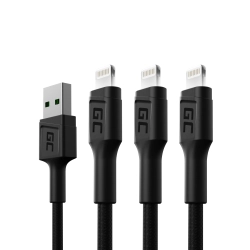 Zestaw 3 kabli Green Cell GC Ray USB-A–Lightning 120 cm LED – produkt w dokładnym wariancie wskazanym kodem KABGCSET05,